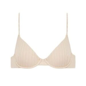 Montce Dainty Underwire Bikini Top Beige Wide Rib, S